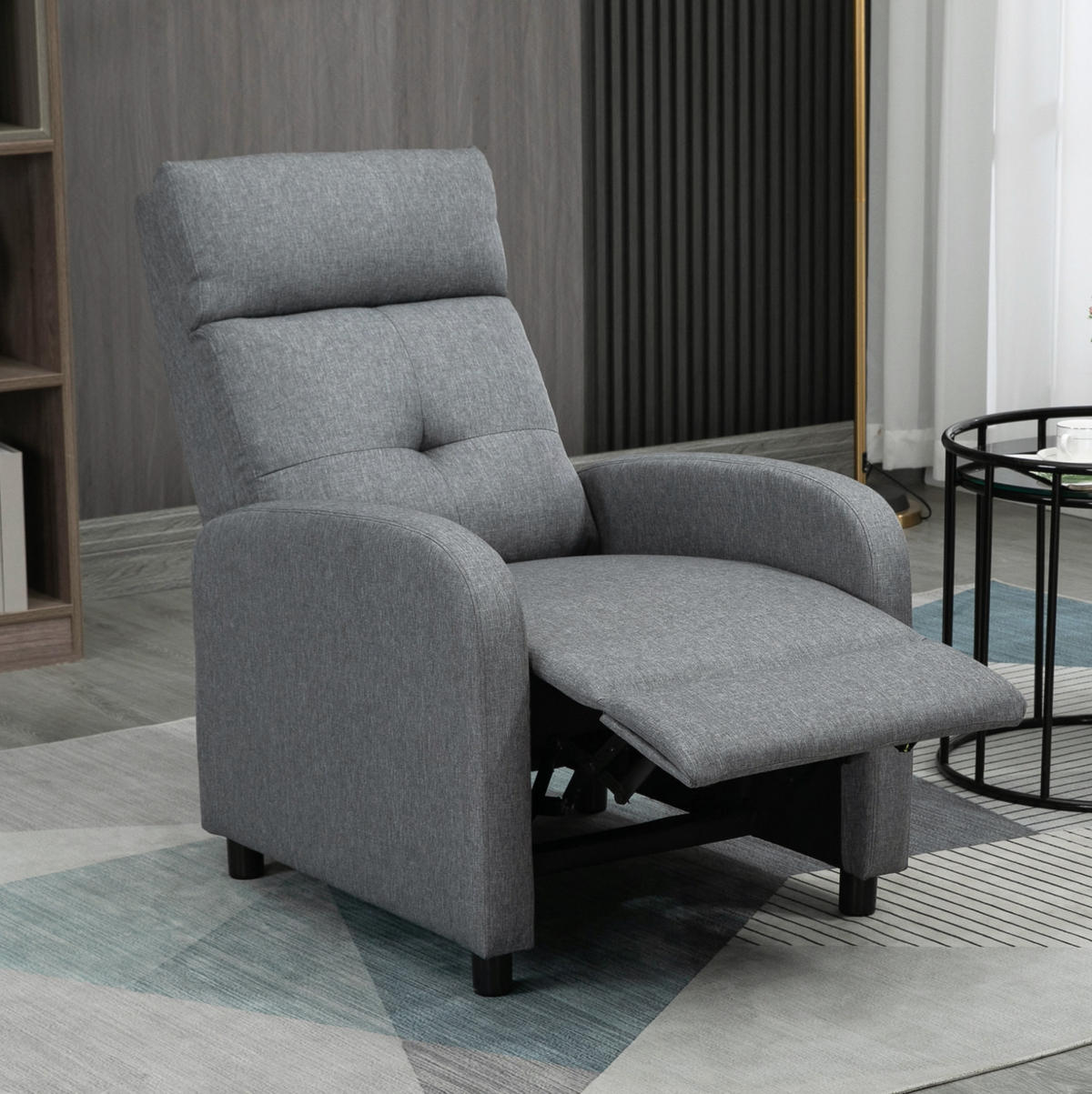 RELAXSESSEL Polyester mit Liegefunktion bis 155° 67/87/98 cm Grau - Grau, Textil (87/98/67cm) - Redom