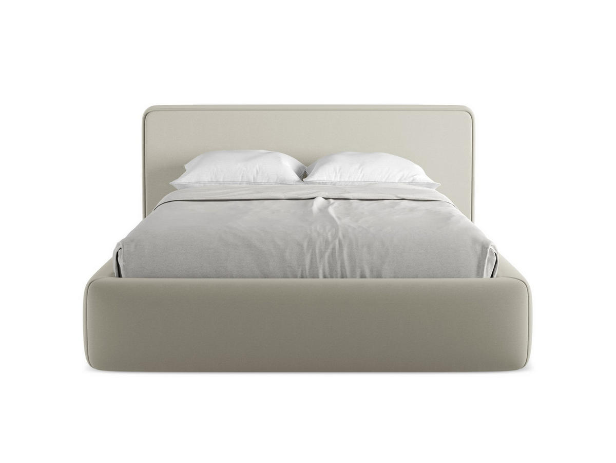 POLSTERBETT mit Bettkasten und Lattenrost 180x225 Beige - Beige/Creme, Kunststoff/Textil (140/200cm) - Makamii