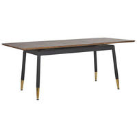 ESSTISCH 160-200/90/78 cm Dunkelbraun, Schwarz, Goldfarben Rechteckig California - Dunkelbraun, Holzwerkstoff (200/90/78cm) - Beliani