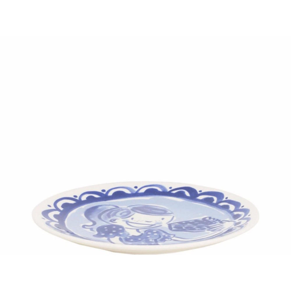 KUCHENTELLER Mädchen in Blau - 18cm - Multicolor, Keramik (18/18/2cm) - Blond Amsterdam
