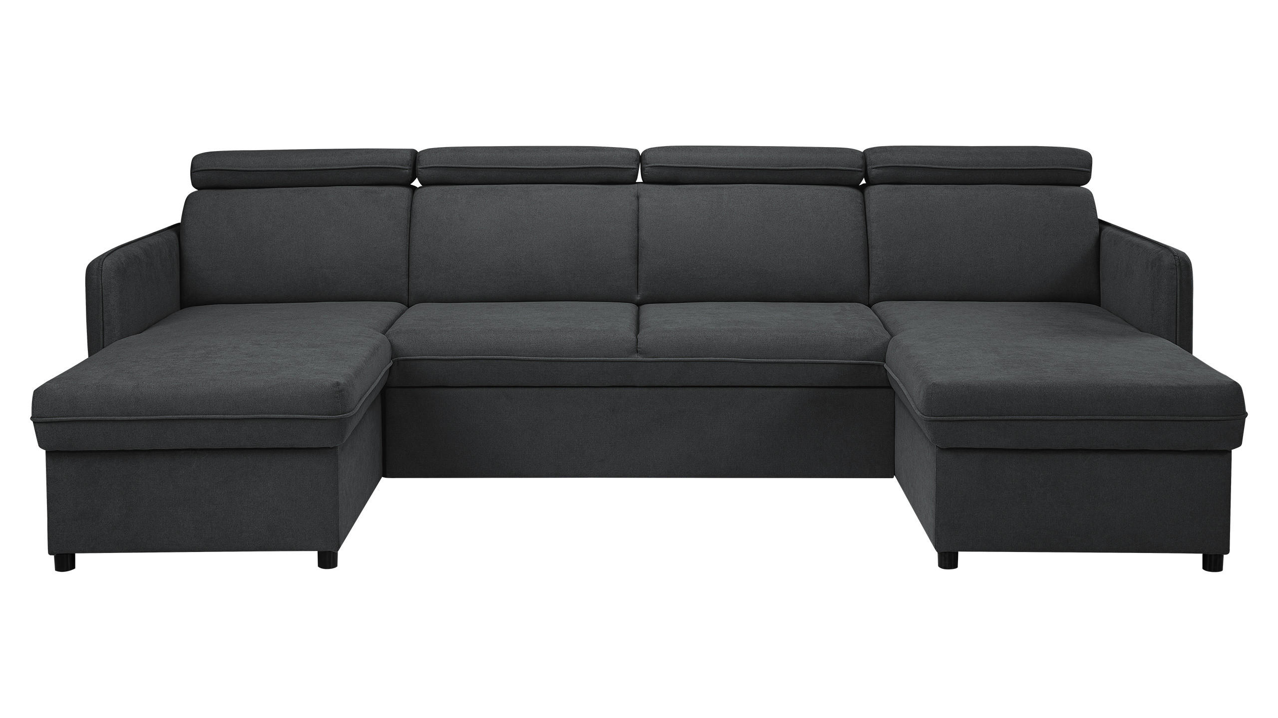 Thumbnail - Mirjan24 Wohnlandschaft, Schwarz, Textil, 6-Sitzer, 284x84x166 cm, Wohnzimmer, Sofas & Couches, Wohnlandschaften, Wohnla...
