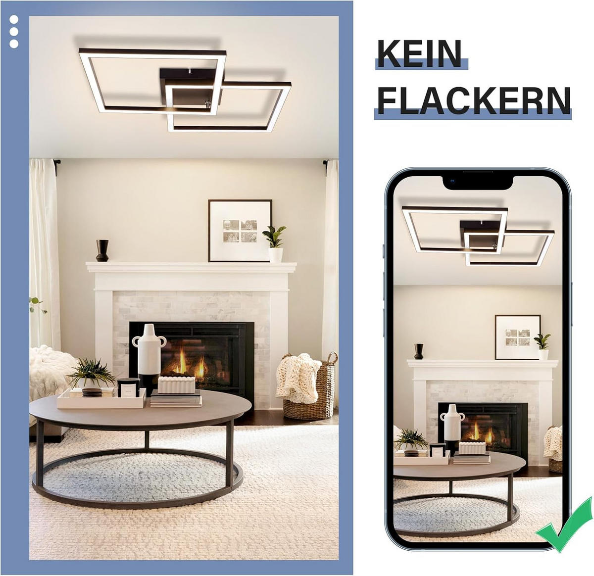 LED-DECKENLEUCHTE Korngast 46.1/5.8/46.1 cm - Schwarz, Metall (46.1/46.1/5.8cm) - ZMH