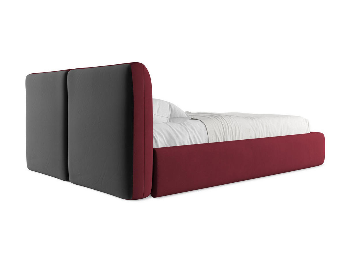 POLSTERBETT mit Bettkasten und Lattenrost 160x228 Rot - Rot/Weinrot, Kunststoff/Textil (140/200cm) - Makamii