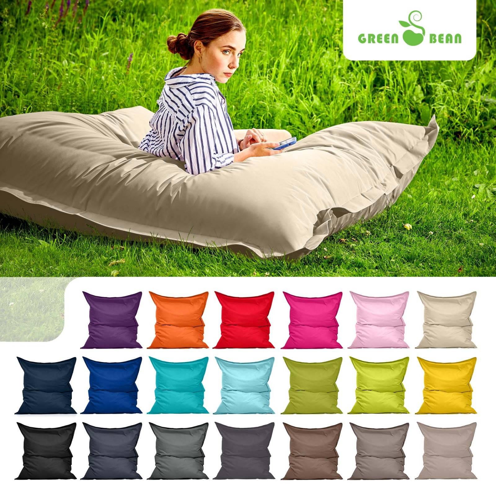 RIESEN-SITZSACK "Square" 140x180cm 380 L - Beige, Textil (140/25/180cm) - Green Bean