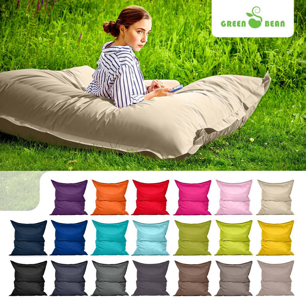 Thumbnail - Green Bean Riesen-Sitzsack, Beige, Textil, Füllung: Styroporkugeln, Rechteckig, 120x25x160 cm, Hergestellt in Deutschlan...