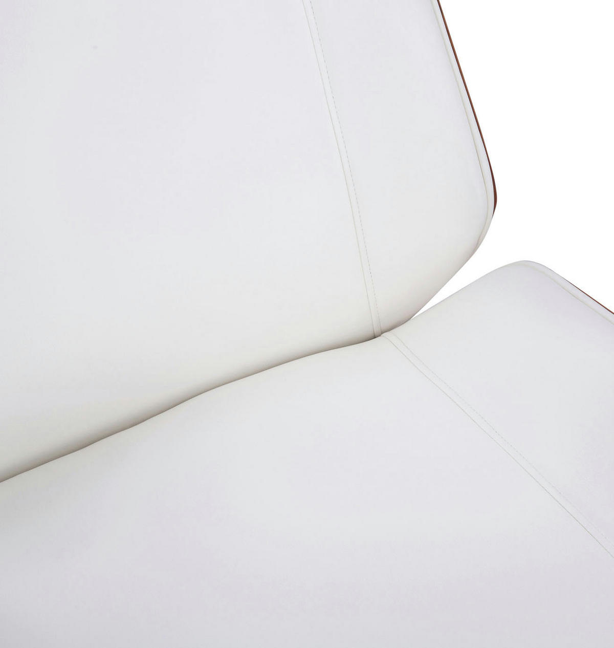 DREHSTUHL Lederlook Walnuss/Weiß - Chromfarben/Walnussfarben, Textil/Metall (58/110/66cm) - CLP