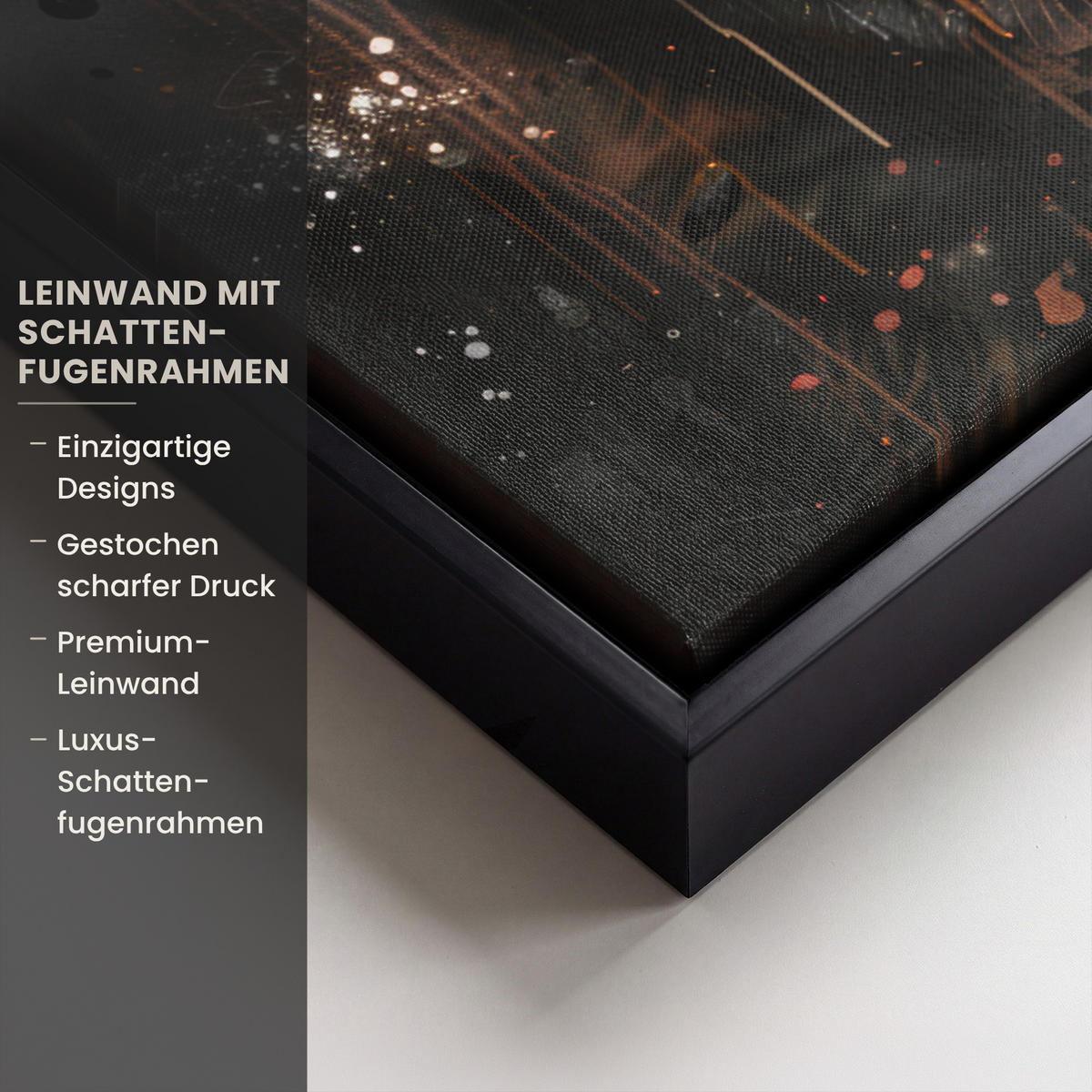 LEINWAND Bilder mit Rahmen - Tiger - Tiere - Porträt - Luxus - Schwarz - 50x70 - Braun, Textil (50/70cm) - MuchoWow