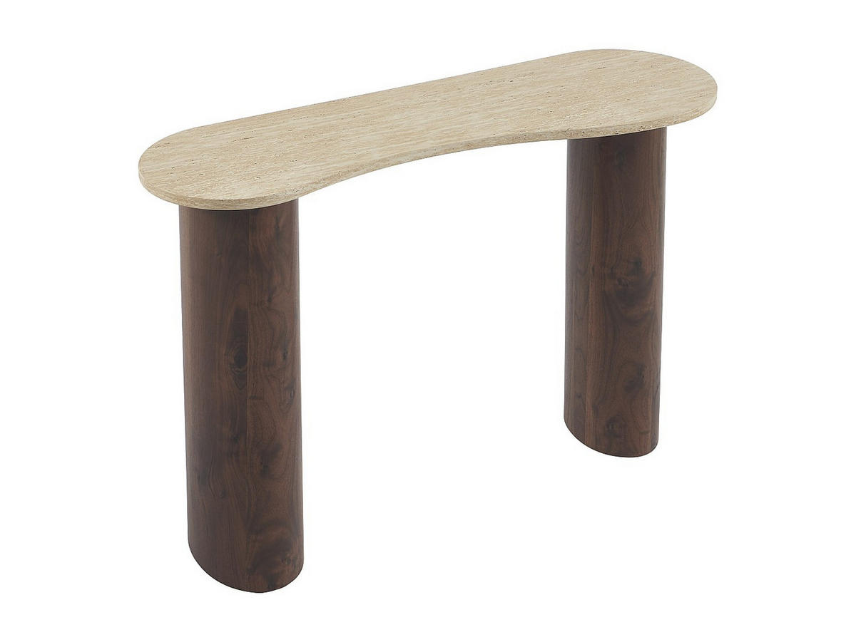 KONSOLENTISCH - 120 cm x 40 cm - holz - naturfarben dunkel, beige Alozya - Beige/Naturfarben, Holz (40/120/80cm) - Vente-Unique
