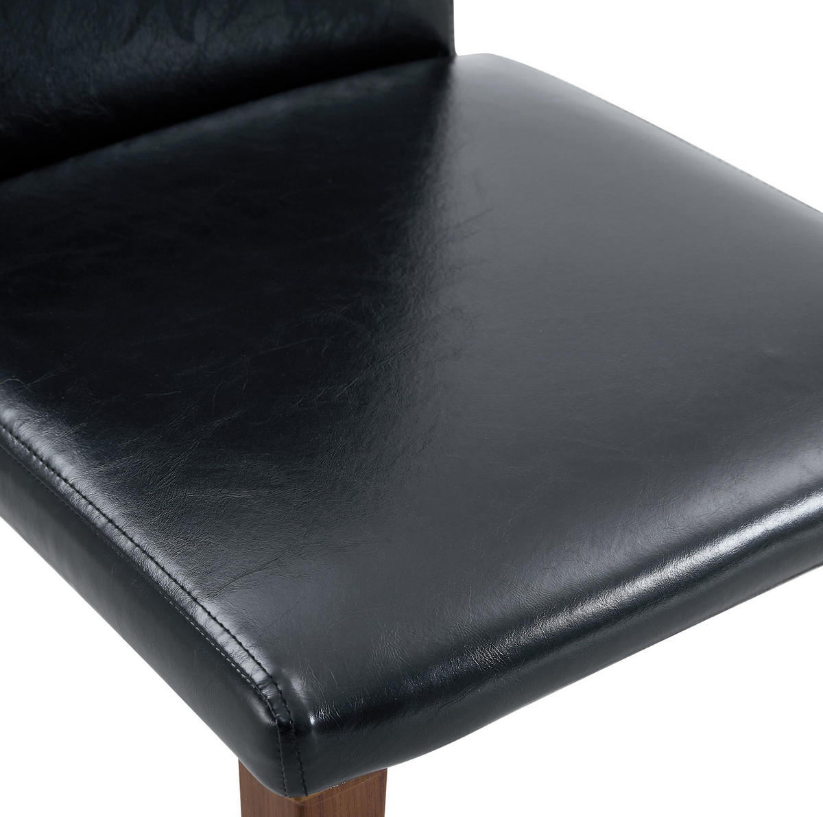 ESSZIMMERSTUHL 4er-Set 90 cm PU-Leder Schwarz Nussbaumoptik - Schwarz, Metall (47/90/41cm) - Meubliv