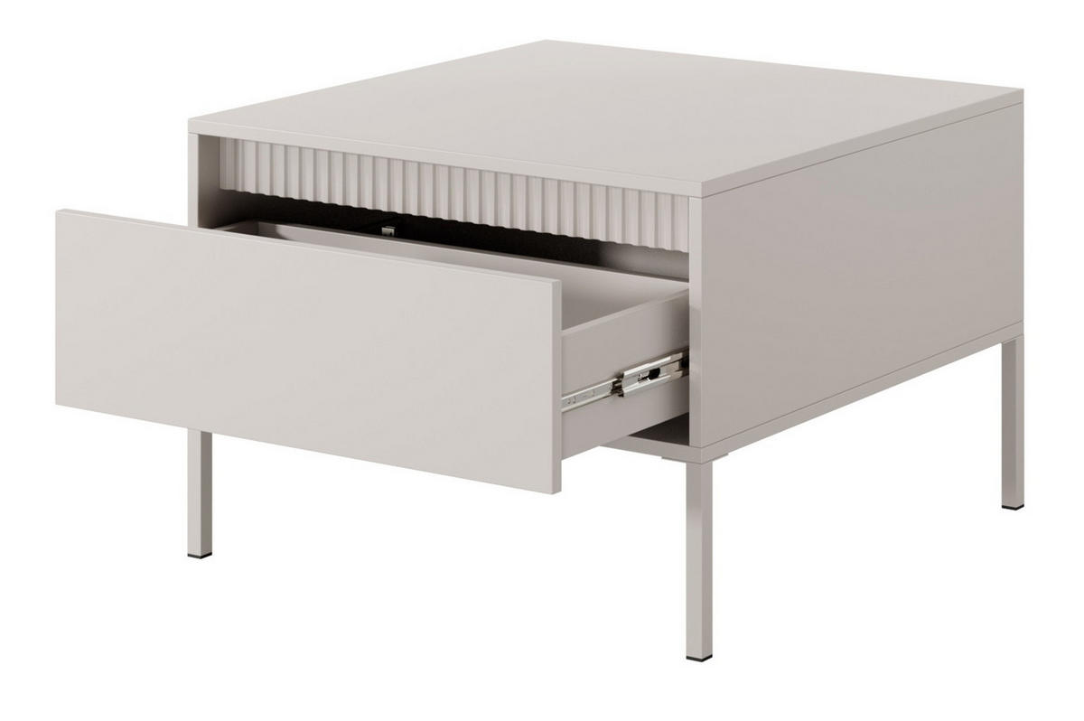 COUCHTISCH 68 cm mit Schublade Santori auf Beine, Beige - Beige, Holz (65/97/45cm) - Emporius