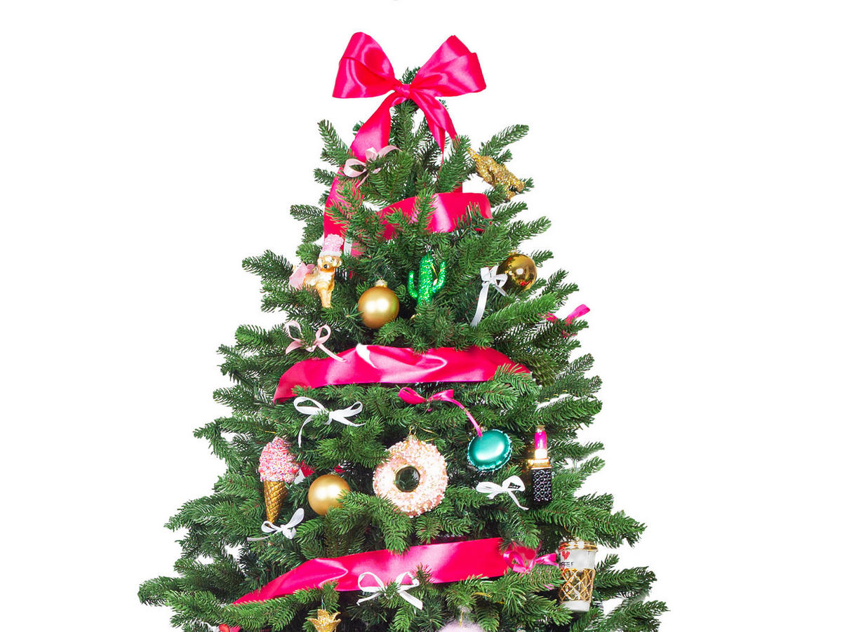 LAALU CHRISTBAUMKUGEL-SET 59 Stück in Luxusbox HAPPY AND PINK für Weihnachtsbäume 120-210 cm - Goldfarben/Rosa, Glas/Kunststoff (55/50/75cm) - LAALU