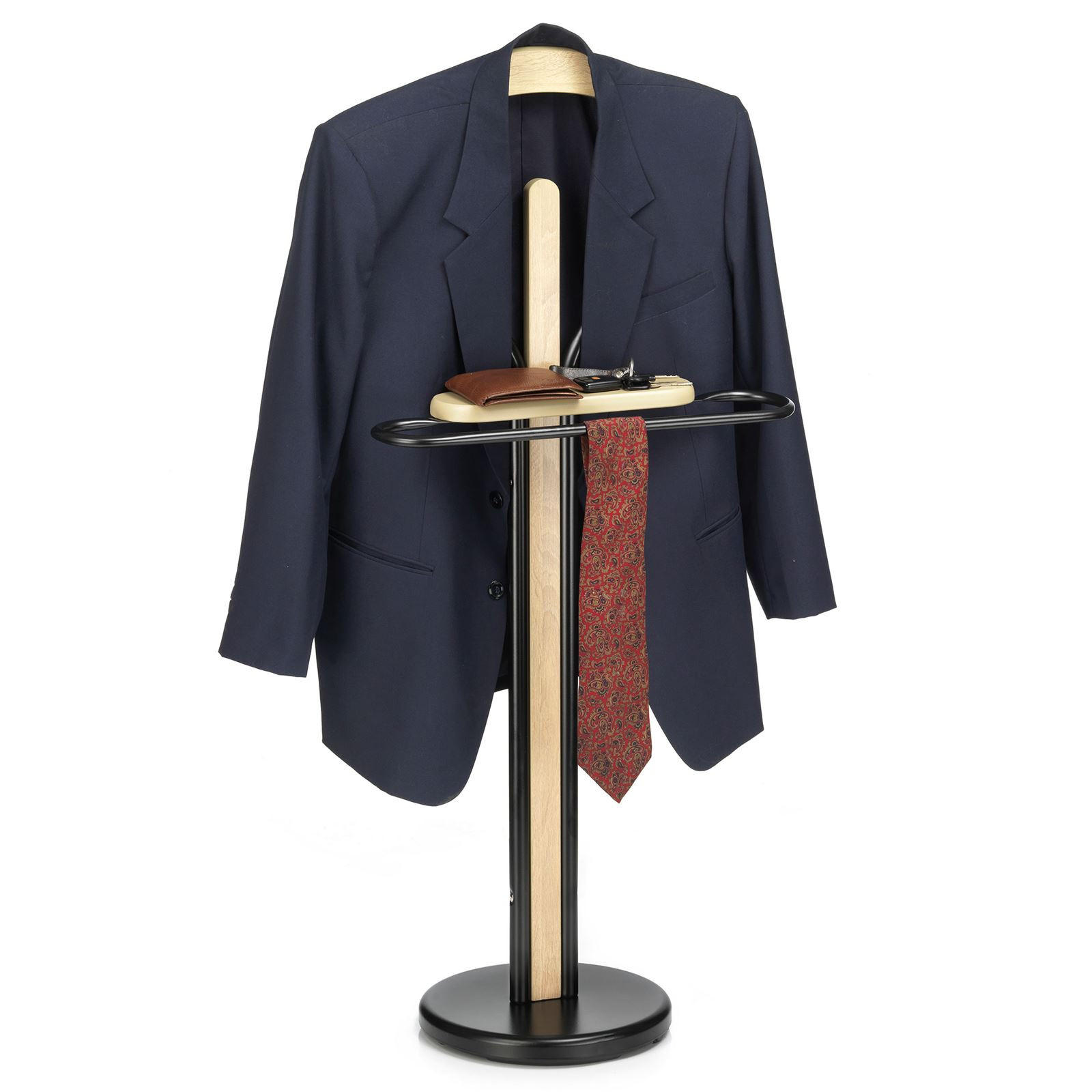 HERRENDIENER MATTEO - Schwarz/Sonoma Eiche, Metall (50/108/28cm) - IDIMEX