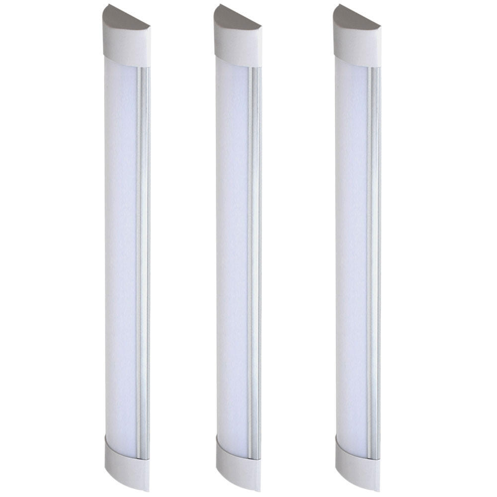 LED DECKENLEUCHTE Weiß 3er Set - Weiß, Kunststoff (120/7.4/2.4cm)