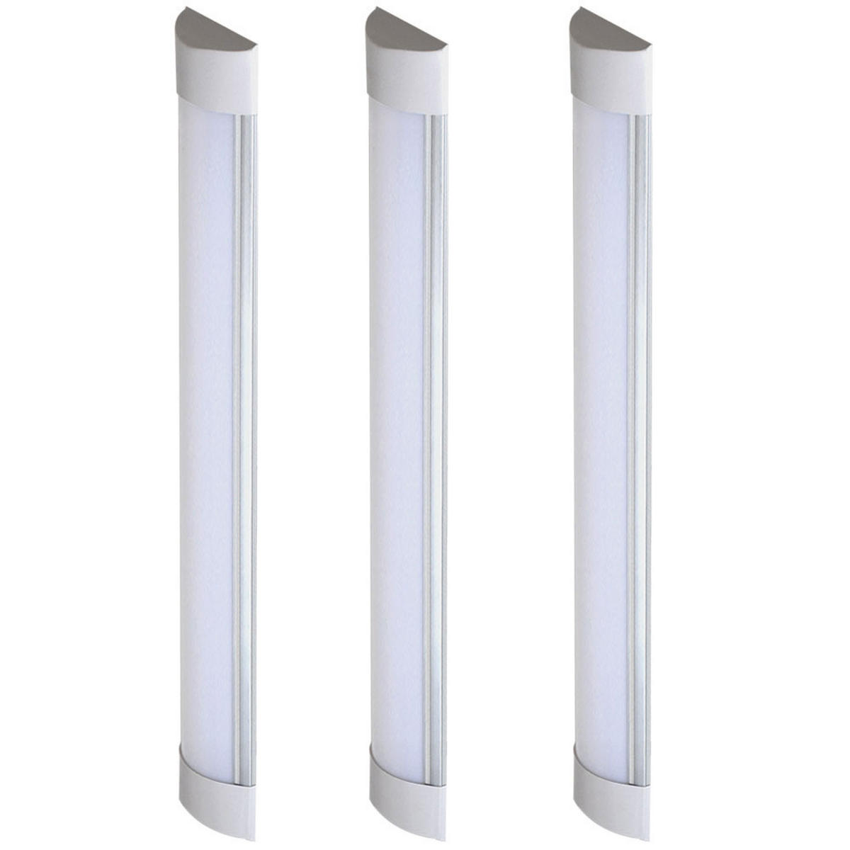 LED DECKENLEUCHTE Weiß 3er Set - Weiß, Kunststoff (120/7.4/2.4cm)