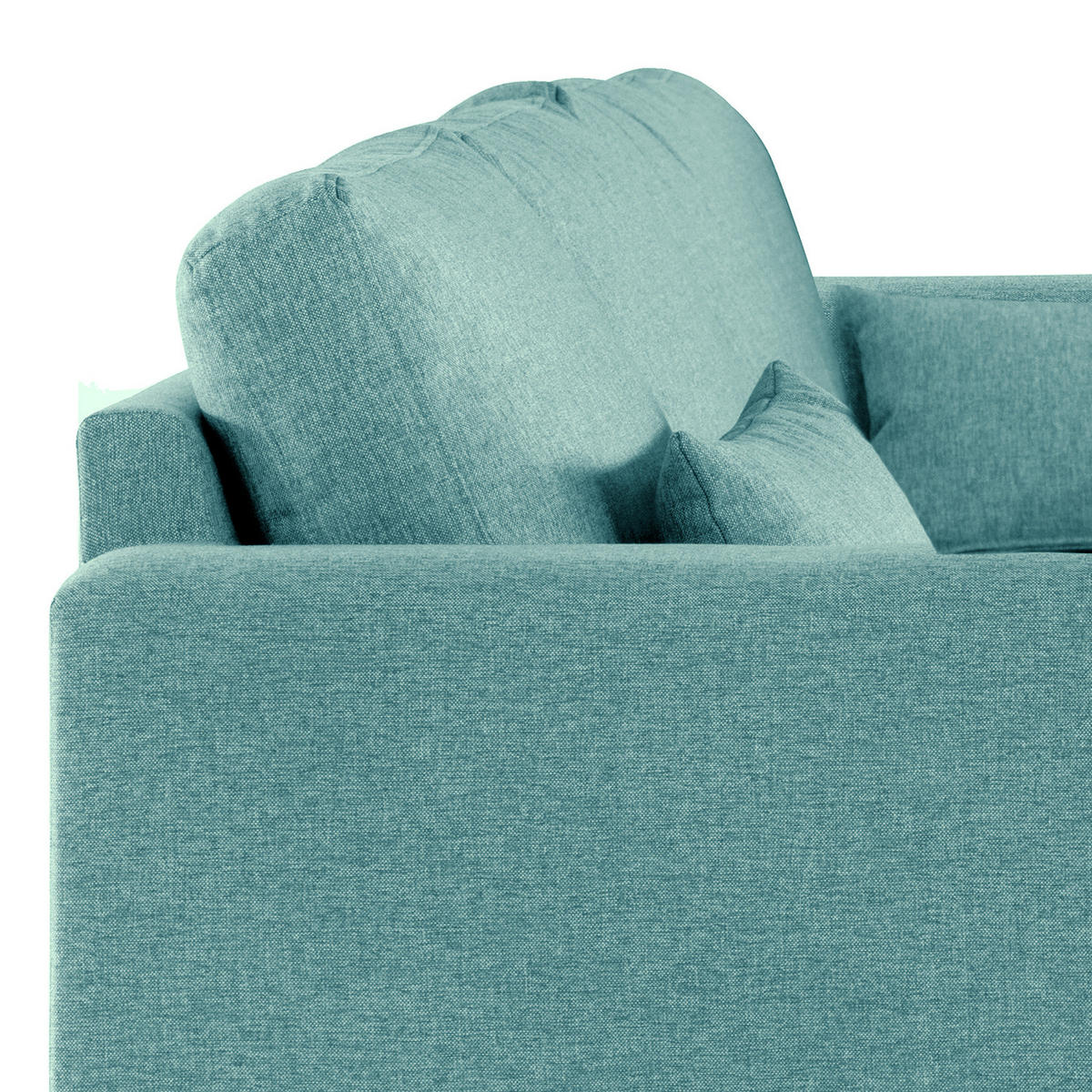 ECKSOFA mit Longchair - Eichefarben/Petrol, Eichenholz/Textil (281/153cm) - home24