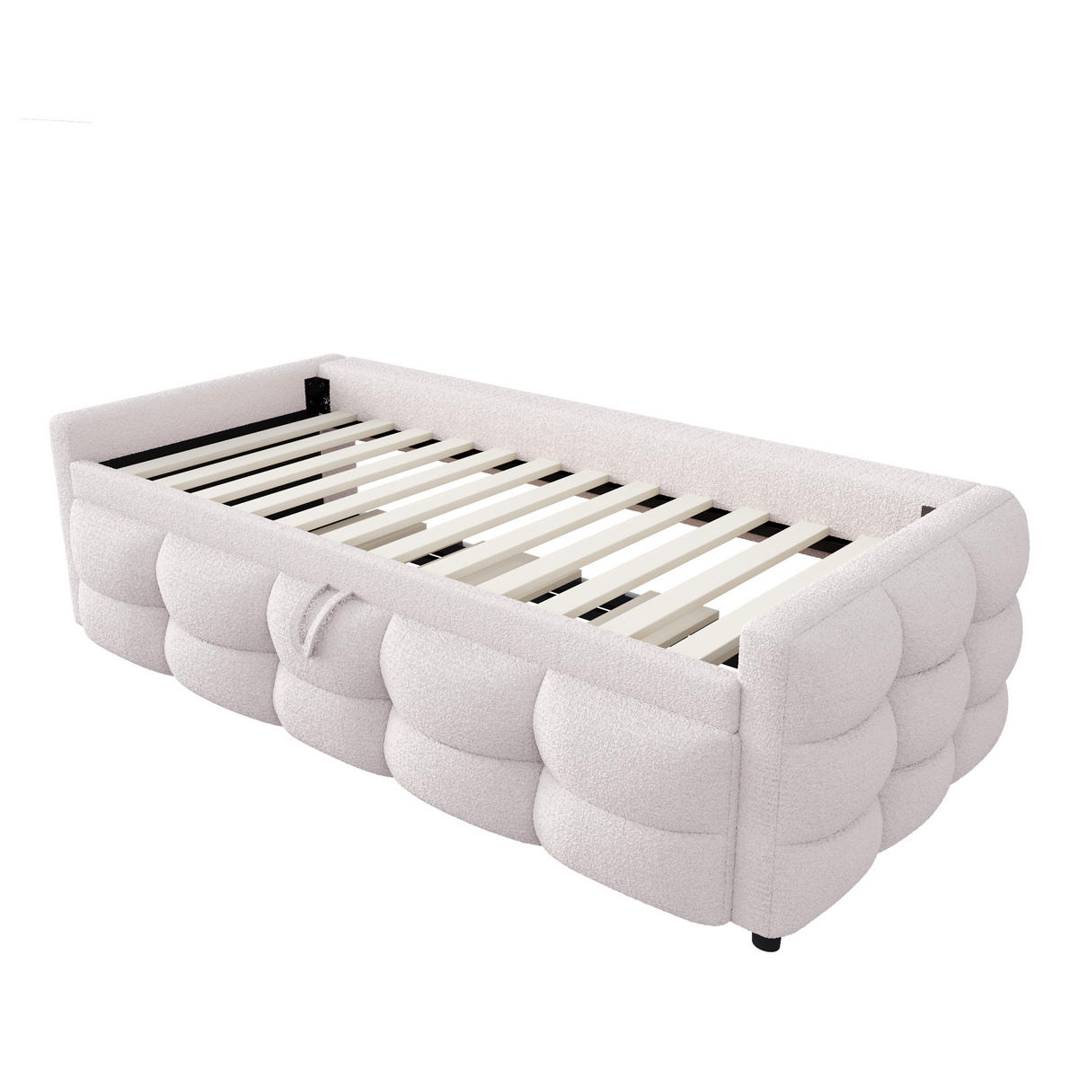 SCHLAFSOFA 90/190 cm & 180/190 cm in Beige ausziehbar mit Lattenrost - Beige, Holzwerkstoff/Textil (90/190cm) - CHICFURN