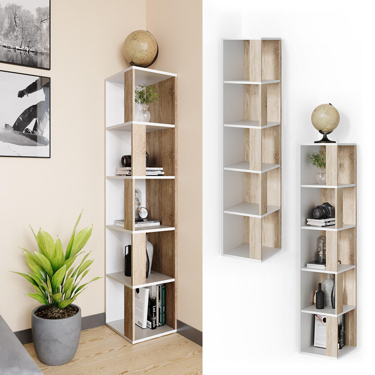 ECKREGAL Lio Sonoma 33.3 x 162.2 cm - Sonoma Eiche, Holzwerkstoff (33.3/162.2/33.3cm) - Vicco