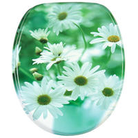 WC-SITZ mit Absenkautomatik Margeriten - Grün, Holzwerkstoff (38/6/47cm) - Sanilo