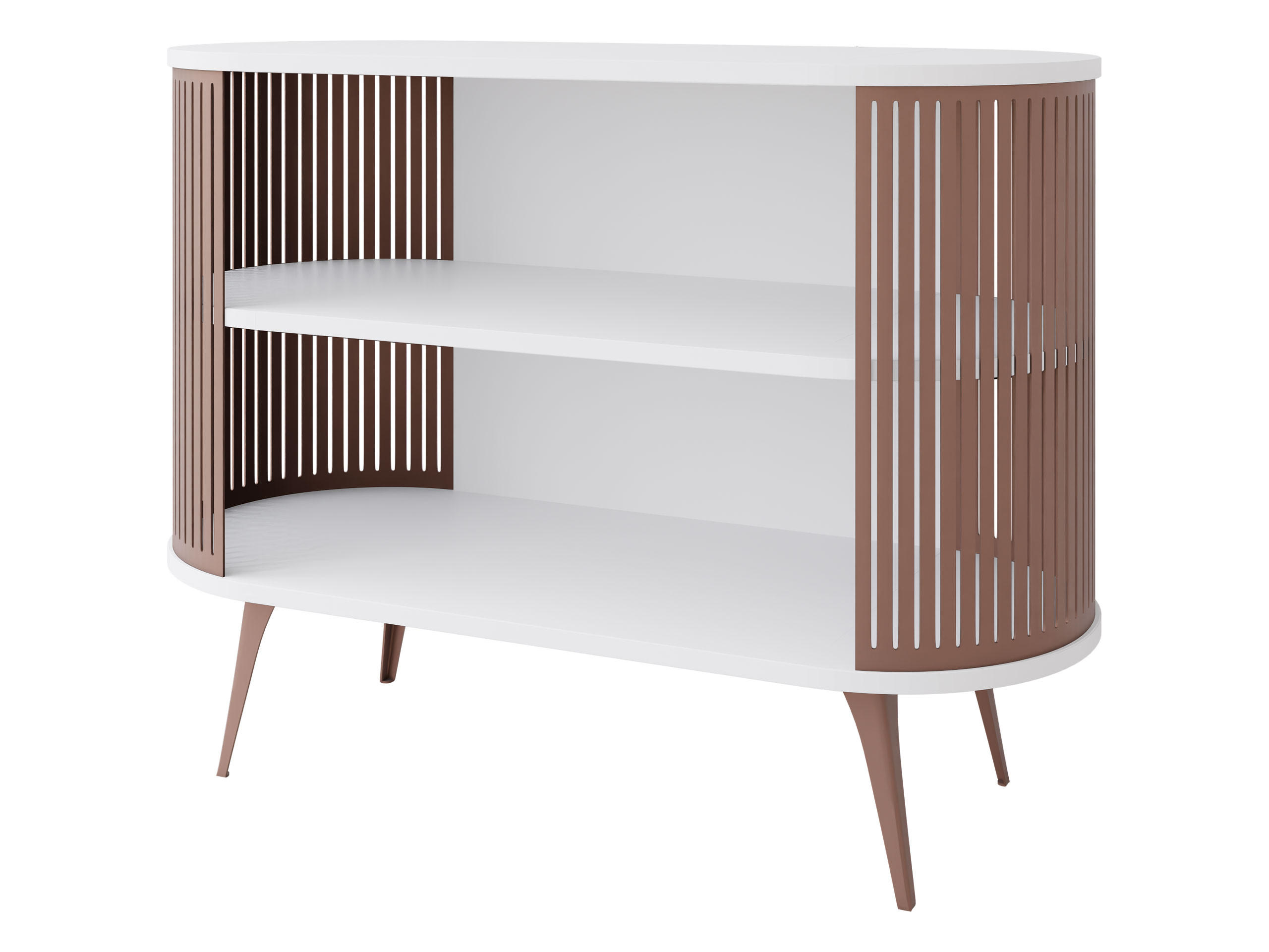 KOMMODE Roenni Ember - Messingfarben/Weiß, Holzwerkstoff/Metall (120/90/40cm) - MIRJAN24