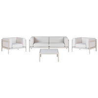4-SITZER Kunststoff Helles Beige Ferretti - Beige, Kunststoff (73/68/187cm) - Beliani