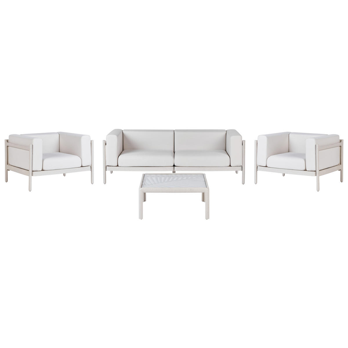 4-SITZER Kunststoff Helles Beige Ferretti - Beige, Kunststoff (73/68/187cm) - Beliani