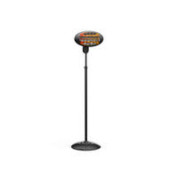 HALOGEN-HEIZUNG auf Standfuß Schwarz outdoortauglich und höhenverstellbar 2000 W - Schwarz, Kunststoff/Metall (52/210/52cm) - Purline