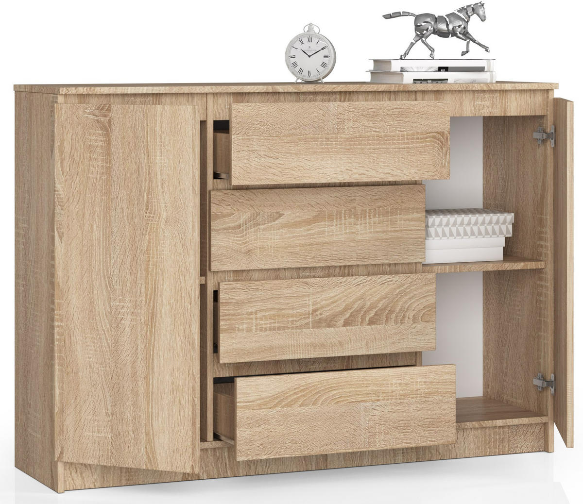 KOMMODE Sonoma Eiche 138x40x99 cm - Sonoma Eiche, Holzwerkstoff (138/99/40cm) - Akord
