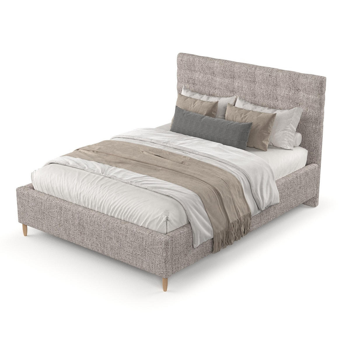 POLSTERBETT Soma 160/200 cm Beige im Neve Stoff - Beige/Naturfarben, Holz/Holzwerkstoff (160/200cm) - AltaBeds