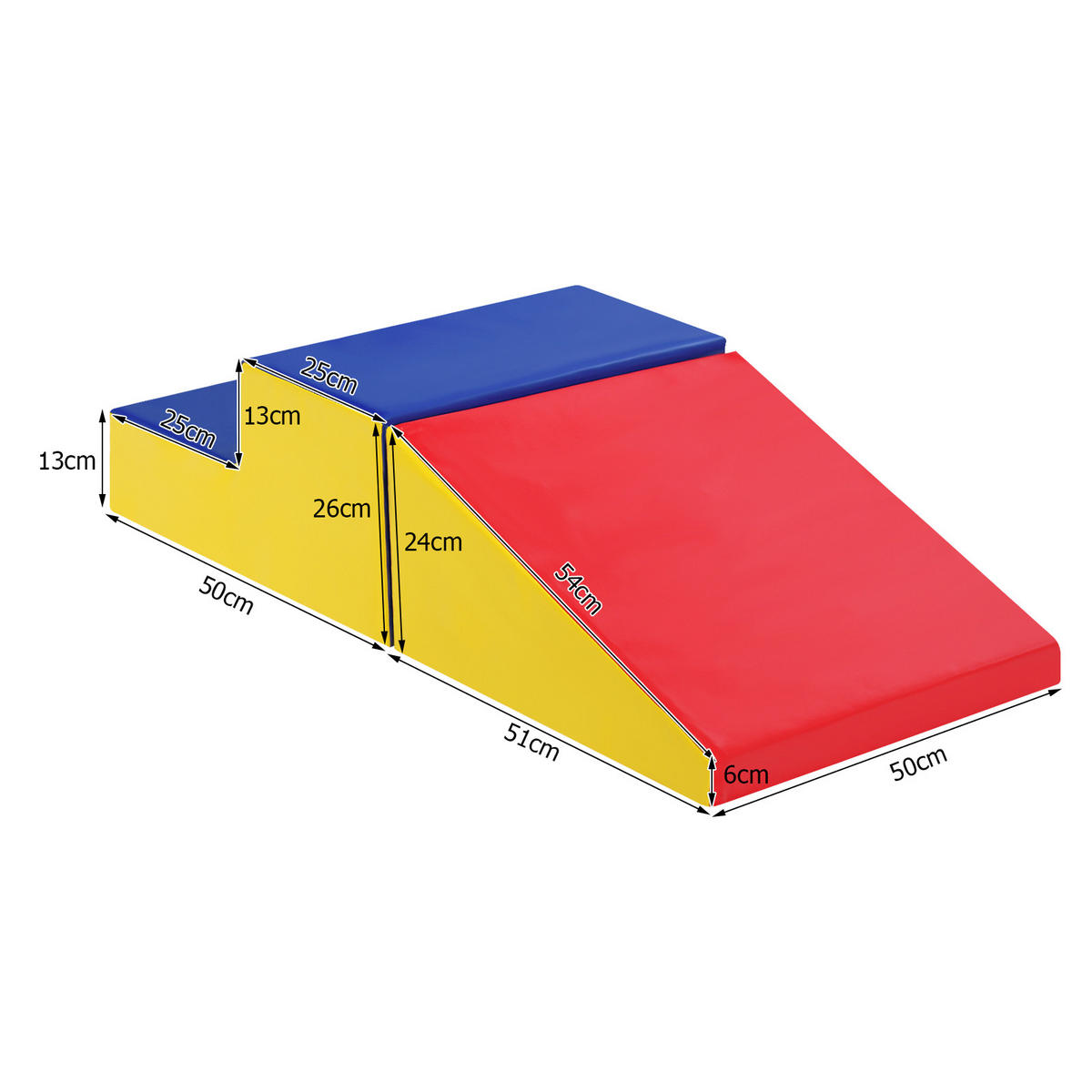 SOFTBAUSTEINE Blau (2er-Set) - Blau, Leder (50/26/50cm) - COSTWAY