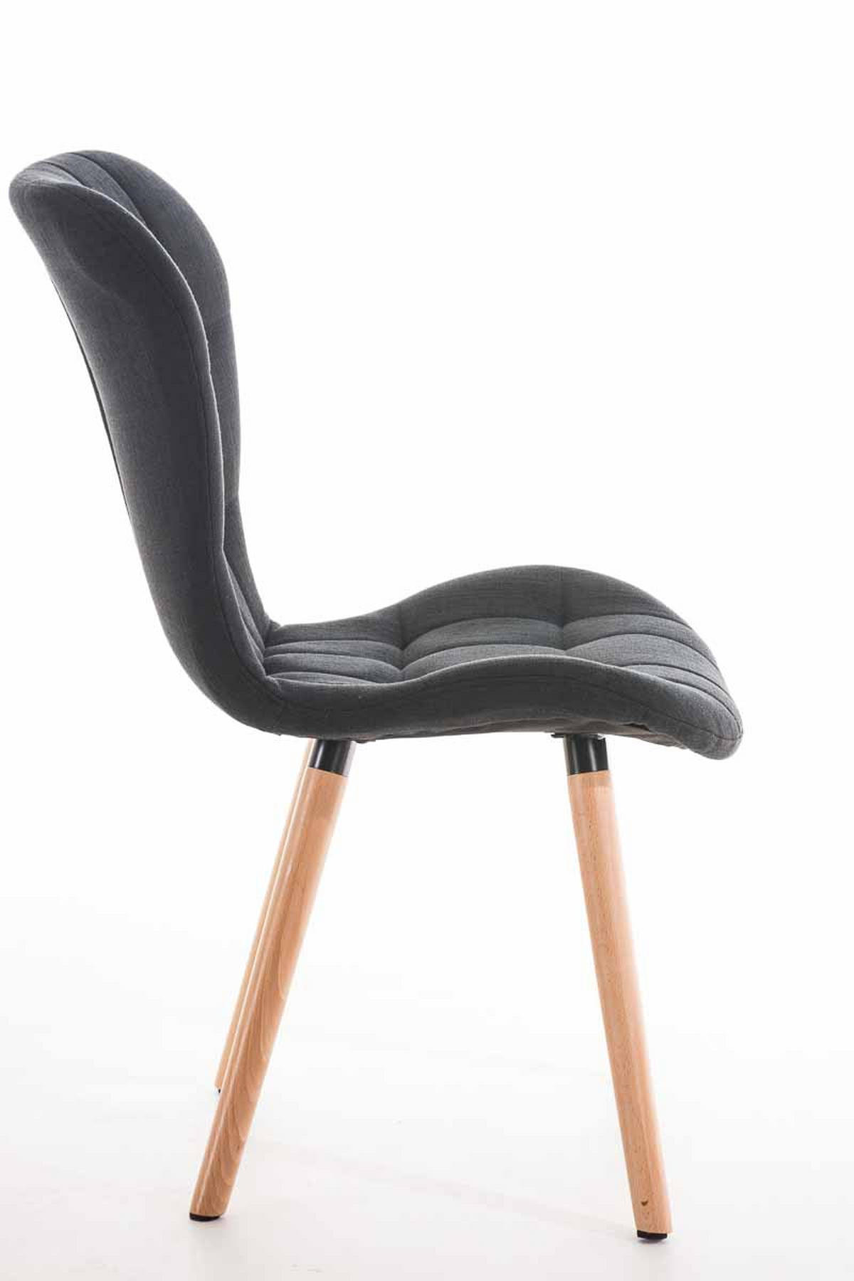 STUHL Stoff schwarz - Eukalyptusholzfarben/Schwarz, Holz/Textil (50/88/63cm) - CLP