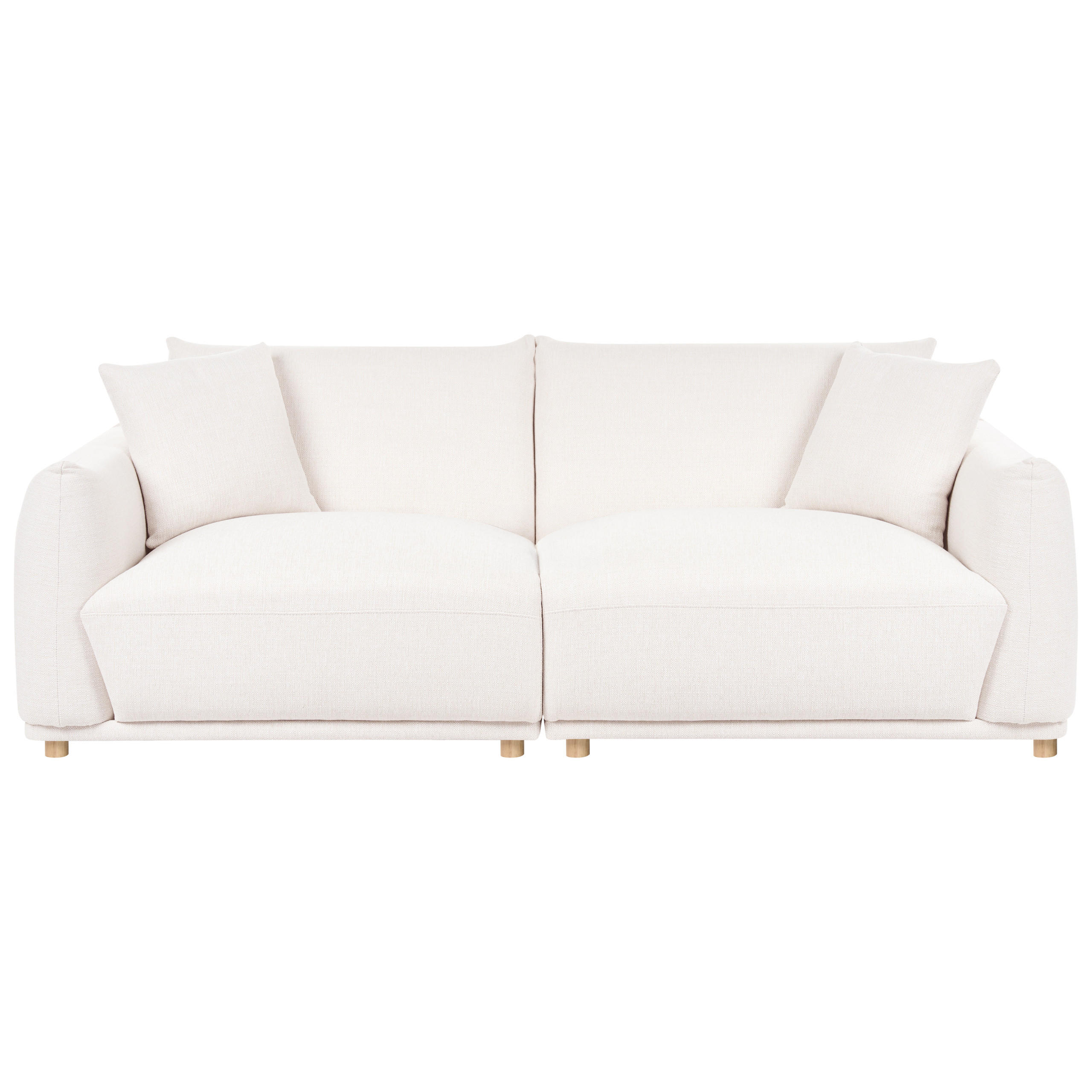 3-SITZER-SOFA Stoff Cremeweiß Jubek - Creme, Textil (214/81/104cm) - Beliani