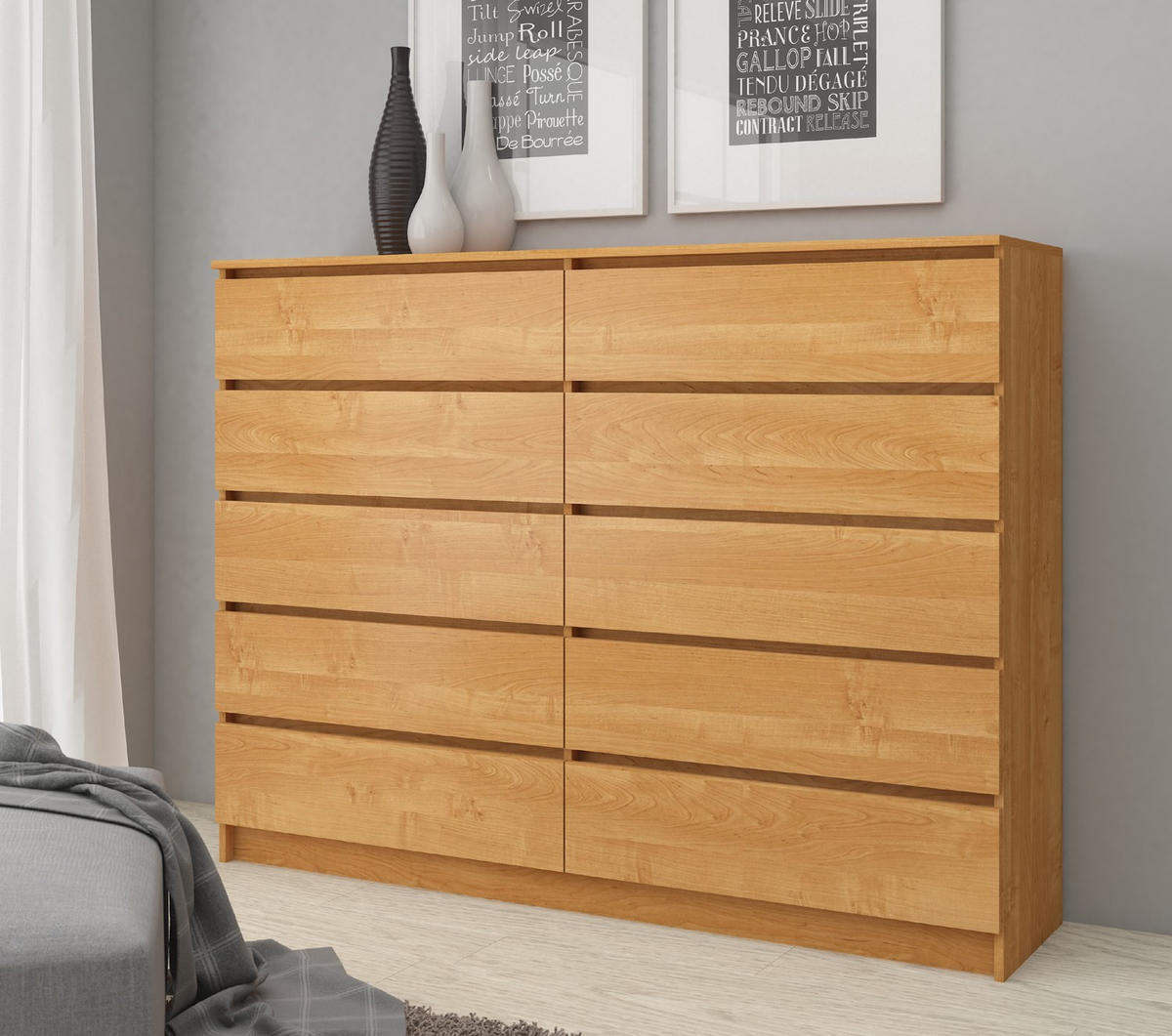 KOMMODE Erlefarben 121/160/40 - Erlefarben, Holzwerkstoff (160/121/40cm) - RAUMHIRSCH FURNITURE