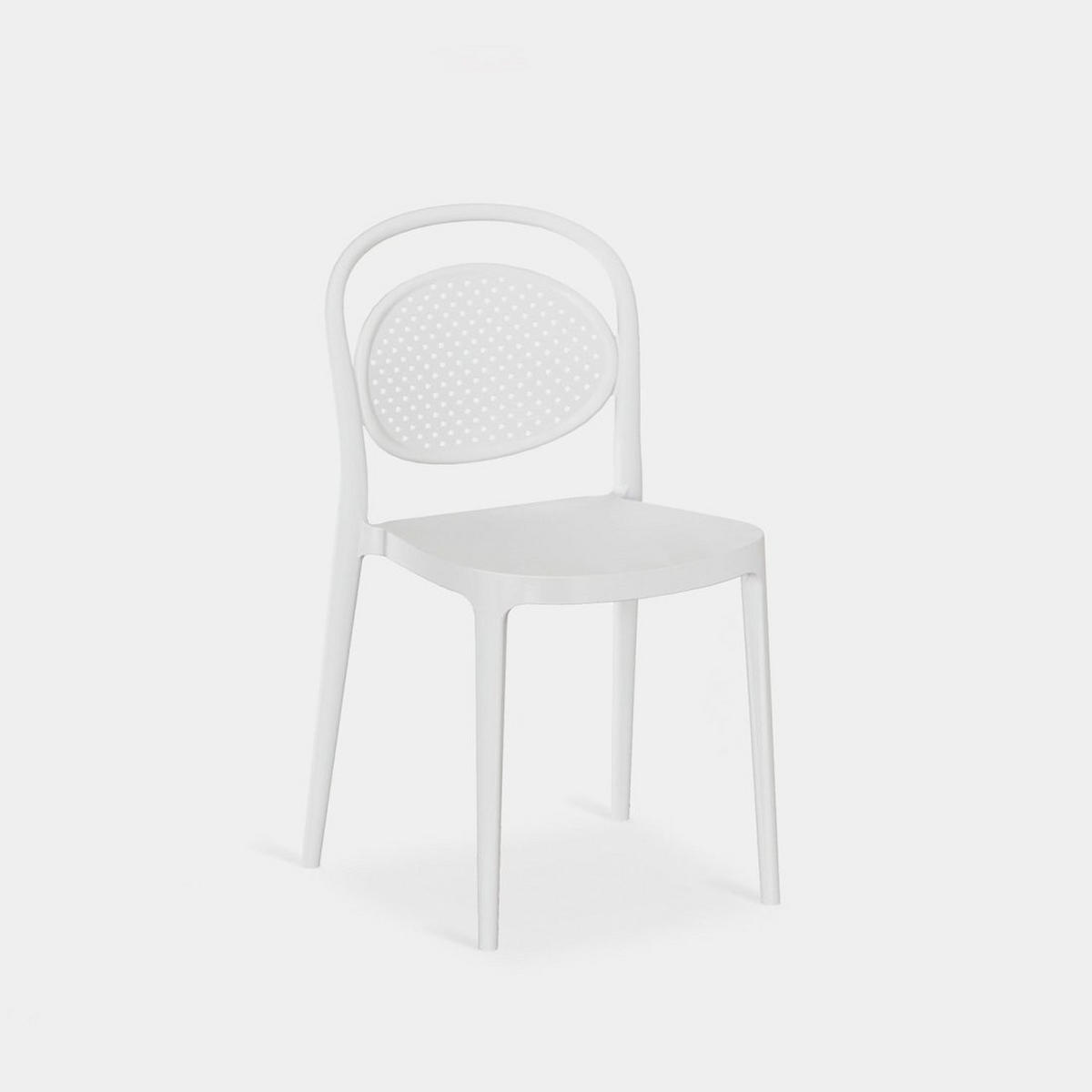 STUHL FÜR DRAUSSEN Kira Weiß 43 cm x 80 cm - Weiß, Kunststoff (43/80/53cm) - Klast Home