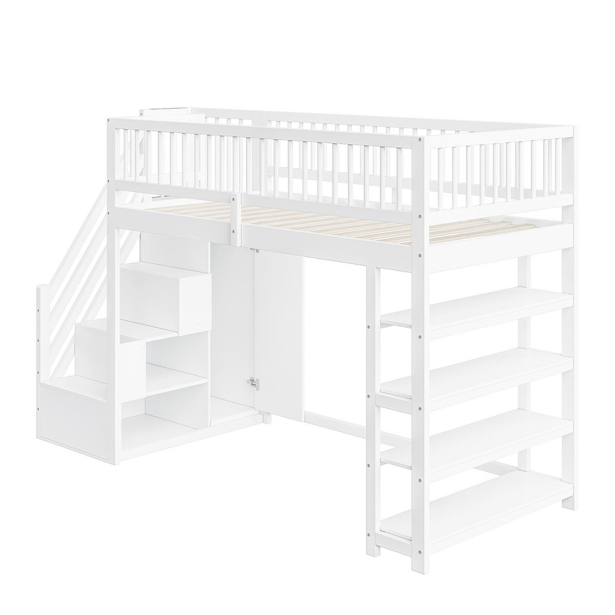 HOCHBETT Massivholz 90/200 cm Weiß - Weiß, Holz - Raumix