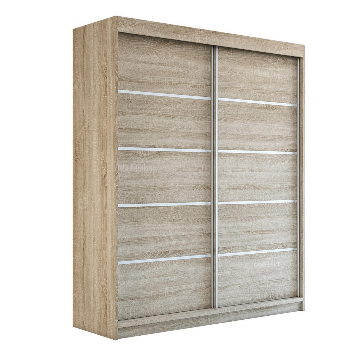 SCHWEBETÜRENSCHRANK 180 CM TREND Farbe: Sonoma , sonoma , sonoma - Braun, Holzwerkstoff (180/215/59.5cm) - A&J MöbelLand