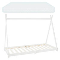 KINDERBETT Tipi mit Matratze 90x200 cm Weiß - Weiß, Holz (90/200cm) - ML-DESIGN