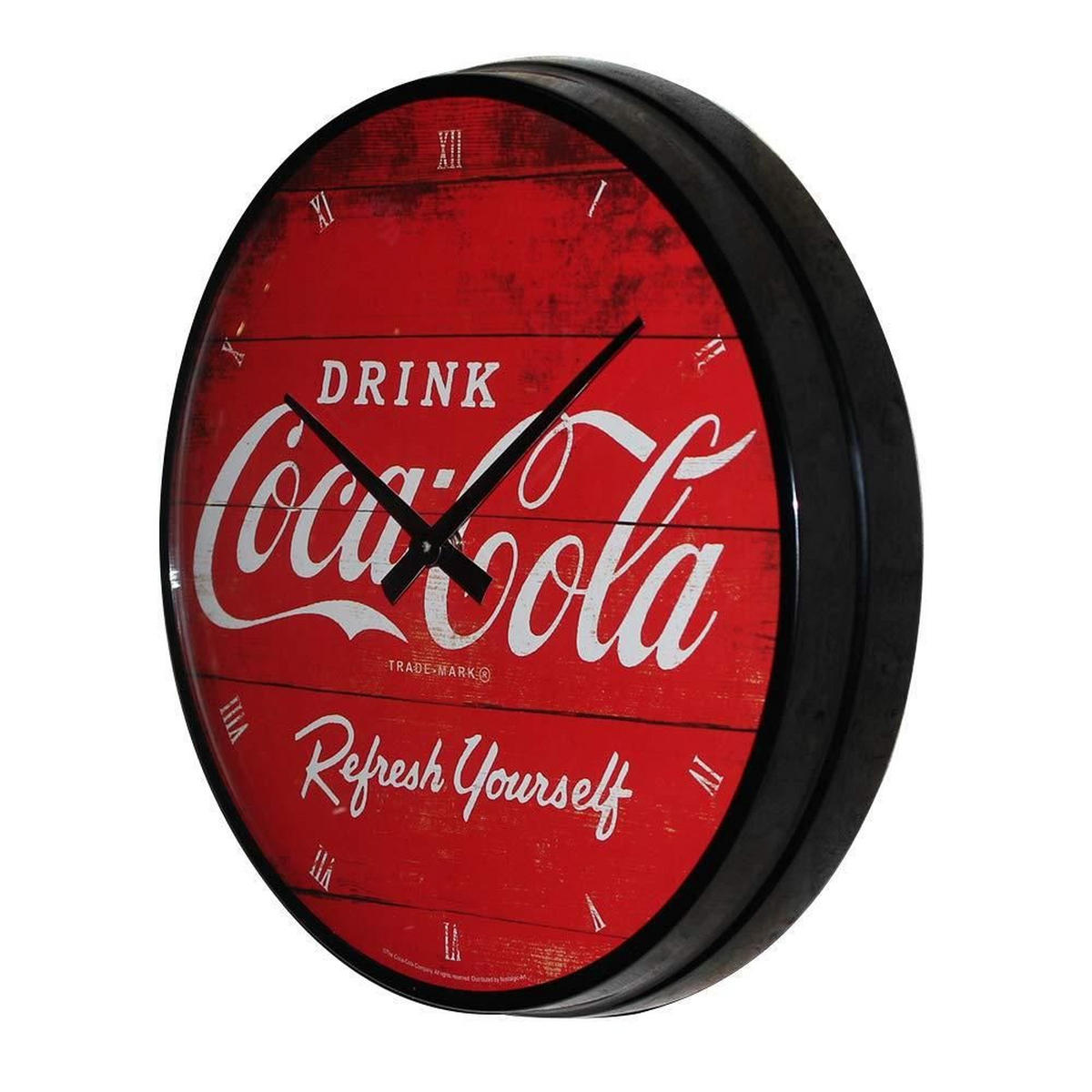 WANDUHR 31 cm Coca-Cola Logo Red - Rot, Metall (31/31/5cm) - Nostalgic-Art