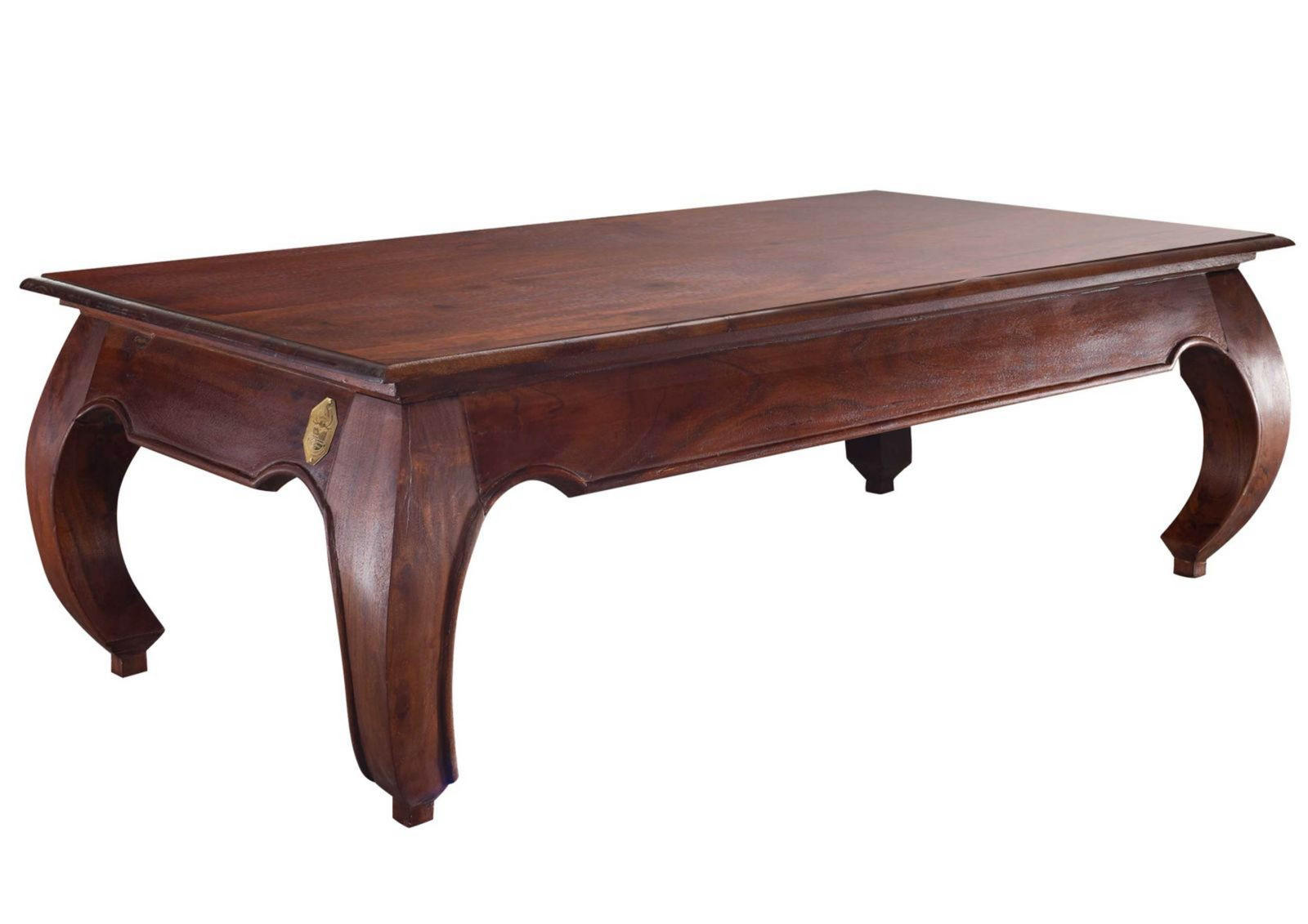 COUCHTISCH Akazie 135x70x40 nougat lackiert OPIUM #616 - Dunkelbraun, Holz (135/70/41cm) - Massivmoebel24