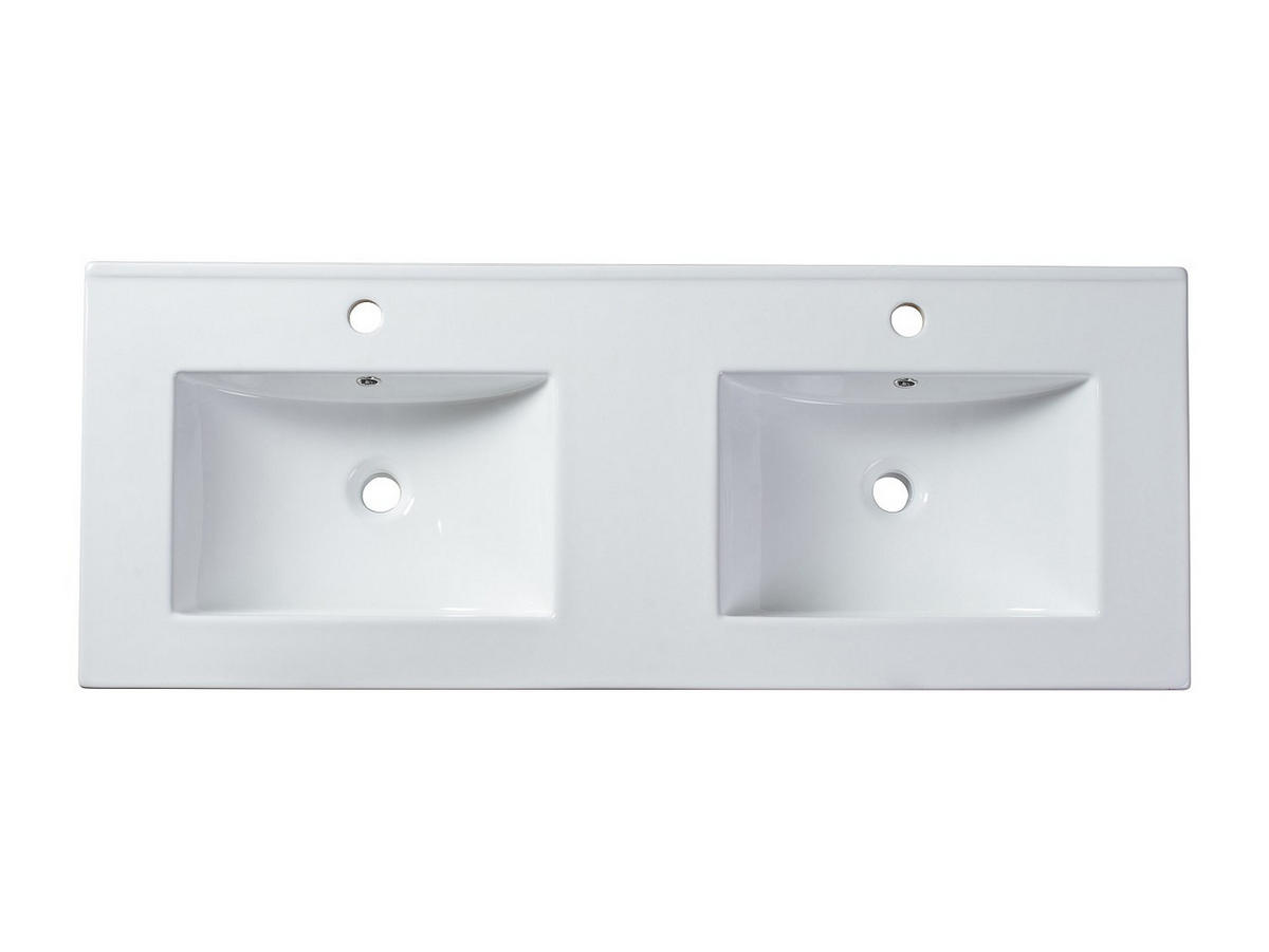 EINBAUWASCHBECKEN rechteckig - 122 x 46,5 cm - Keramik - Weiß - MOTIAC - Weiß, Keramik (122/17/46.5cm) - Vente-Unique