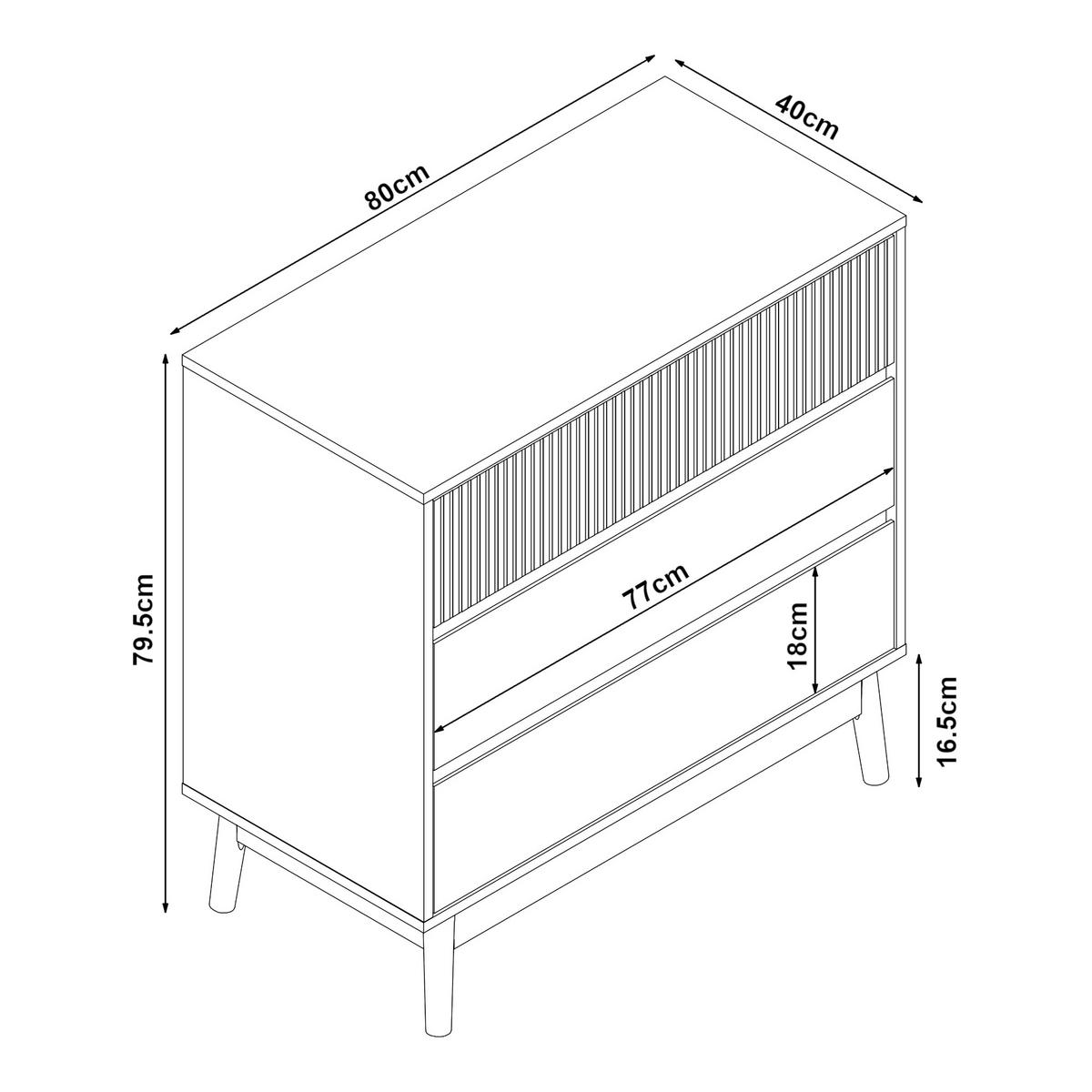 KOMMODE Landskrona - Eichefarben, Holz/Holzwerkstoff (80/79.5/40cm) - [en.casa]