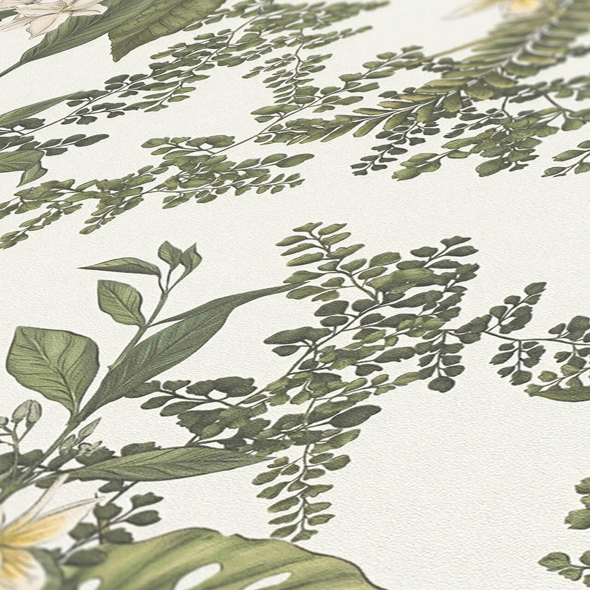 VLIESTAPETE Grün 53/1005 cm - Weiß, Textil (53/1cm) - KUNSTLOFT