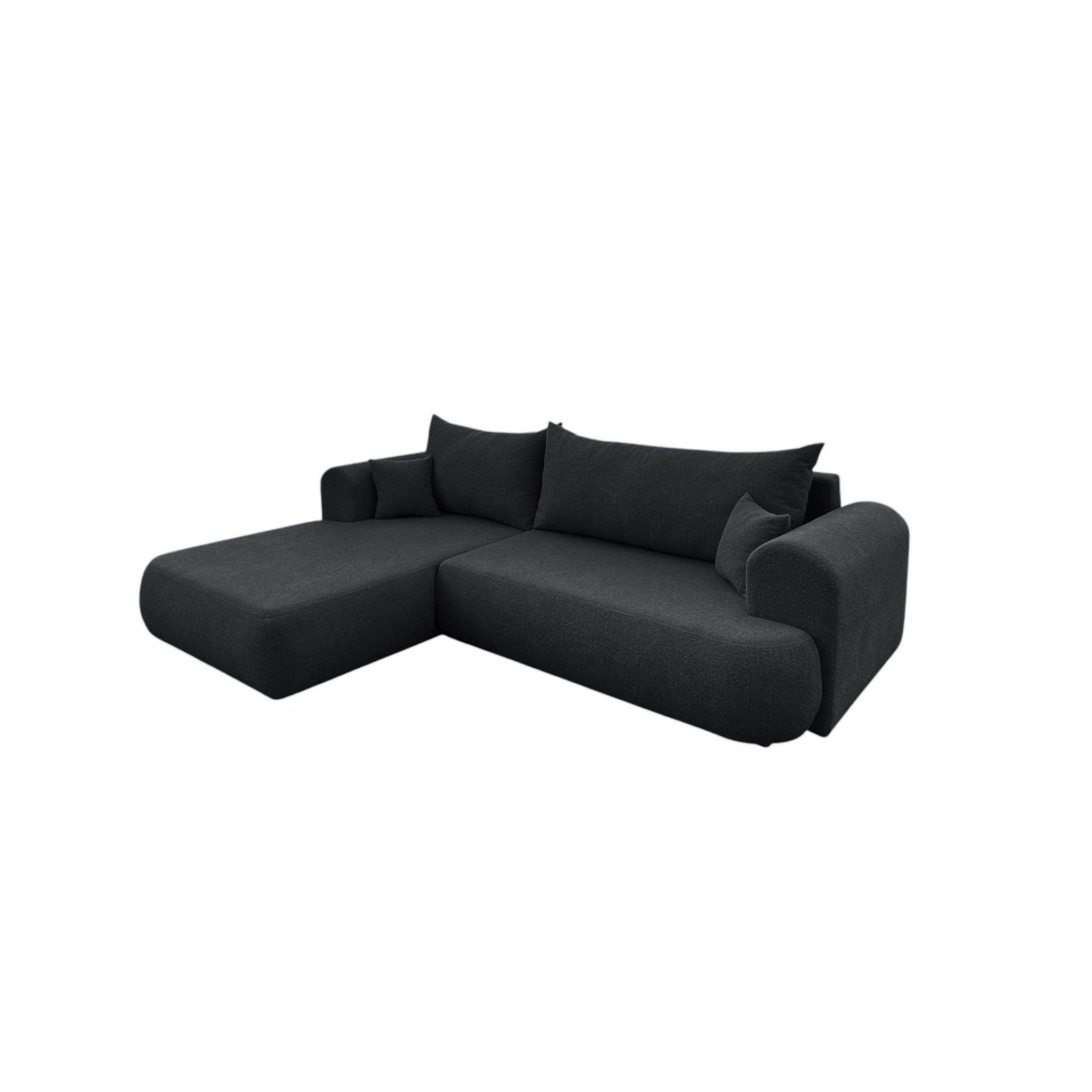 Fun Möbel Ecksofa Schwarz 260x173 cm