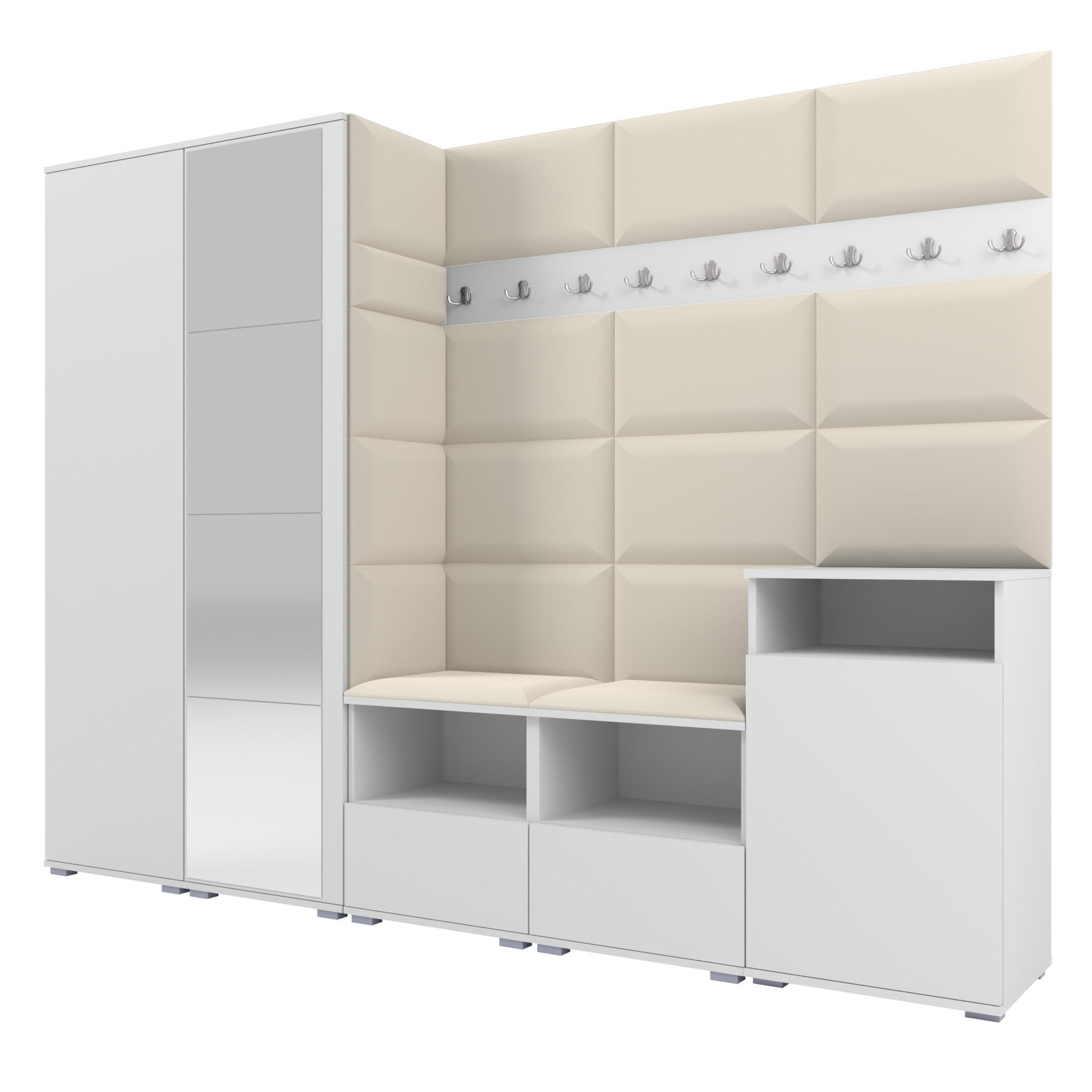 Ravio Garderobe Weiß, Creme 250x187x40 cm