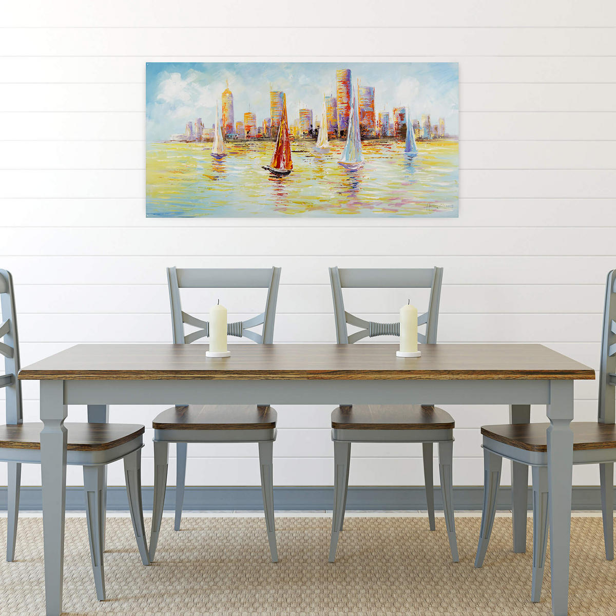 ÖLGEMÄLDE 120/60 cm - Multicolor, Holz/Textil (120/60cm) - KUNSTLOFT