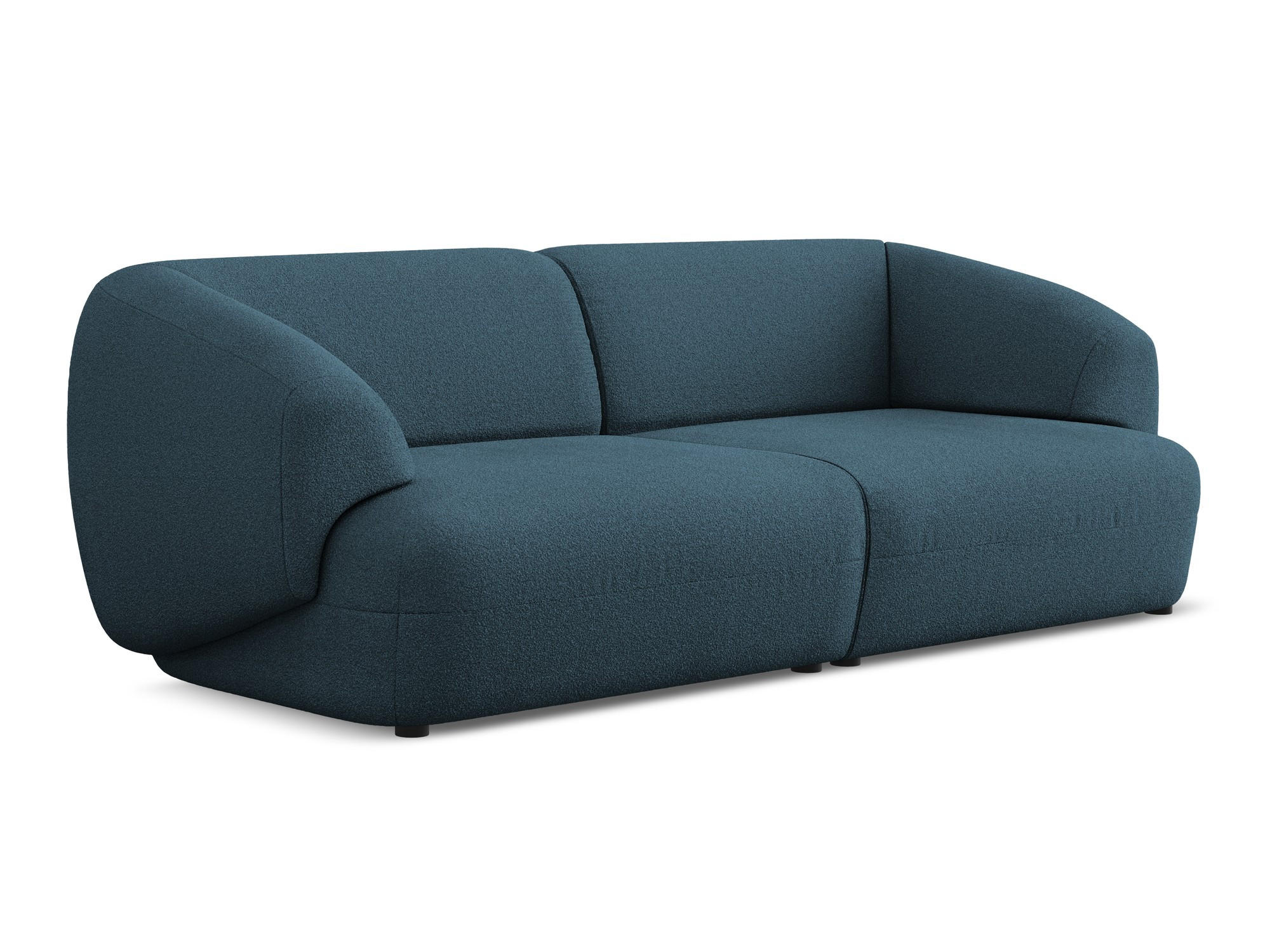 4-SITZER-SOFA Bouclé Stoff Blau - Blau/Schwarz, Kunststoff/Textil (232/81/98cm) - Makamii