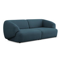 4-SITZER-SOFA Bouclé Stoff Blau - Blau/Schwarz, Kunststoff/Textil (232/81/98cm) - Makamii