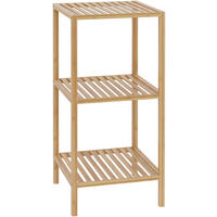 BADREGAL Neuss S 36x36x79cm Holz Natura Badezimmer-Aufbewahrungsregal - Naturfarben, Holz (36/79/36cm) - DELUKE