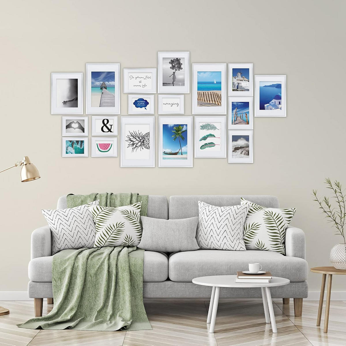 BILDERRAHMEN Paradise Weiß 18tlg - Weiß, Kunststoff (24/26/35cm) - BoMoe