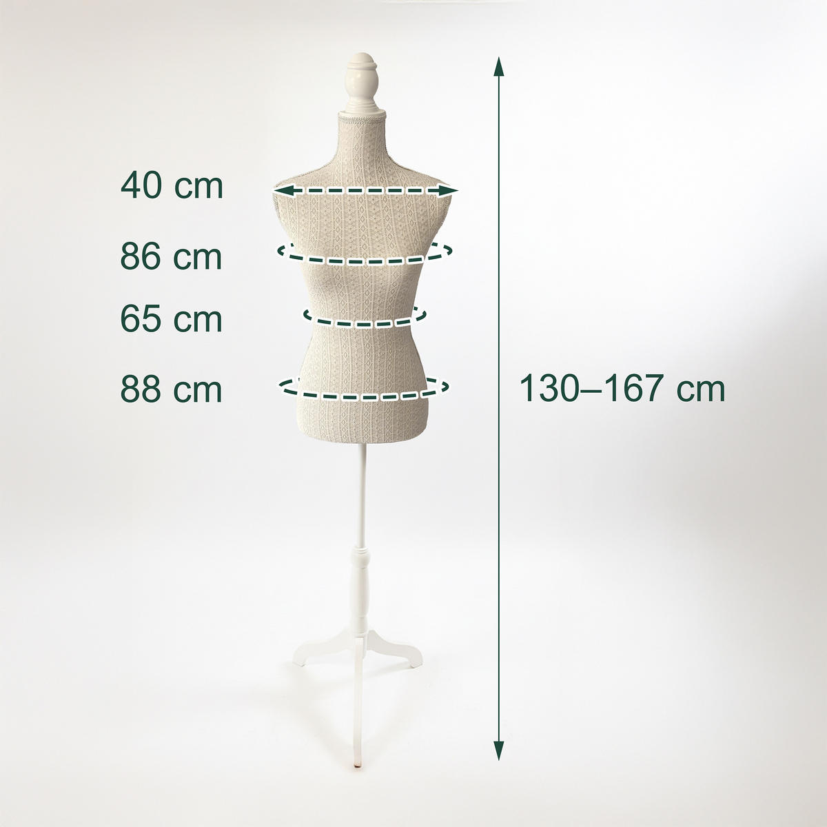 SCHNEIDERPUPPE - Beige, Holz/Kunststoff (41/167/34cm) - Relaxdays