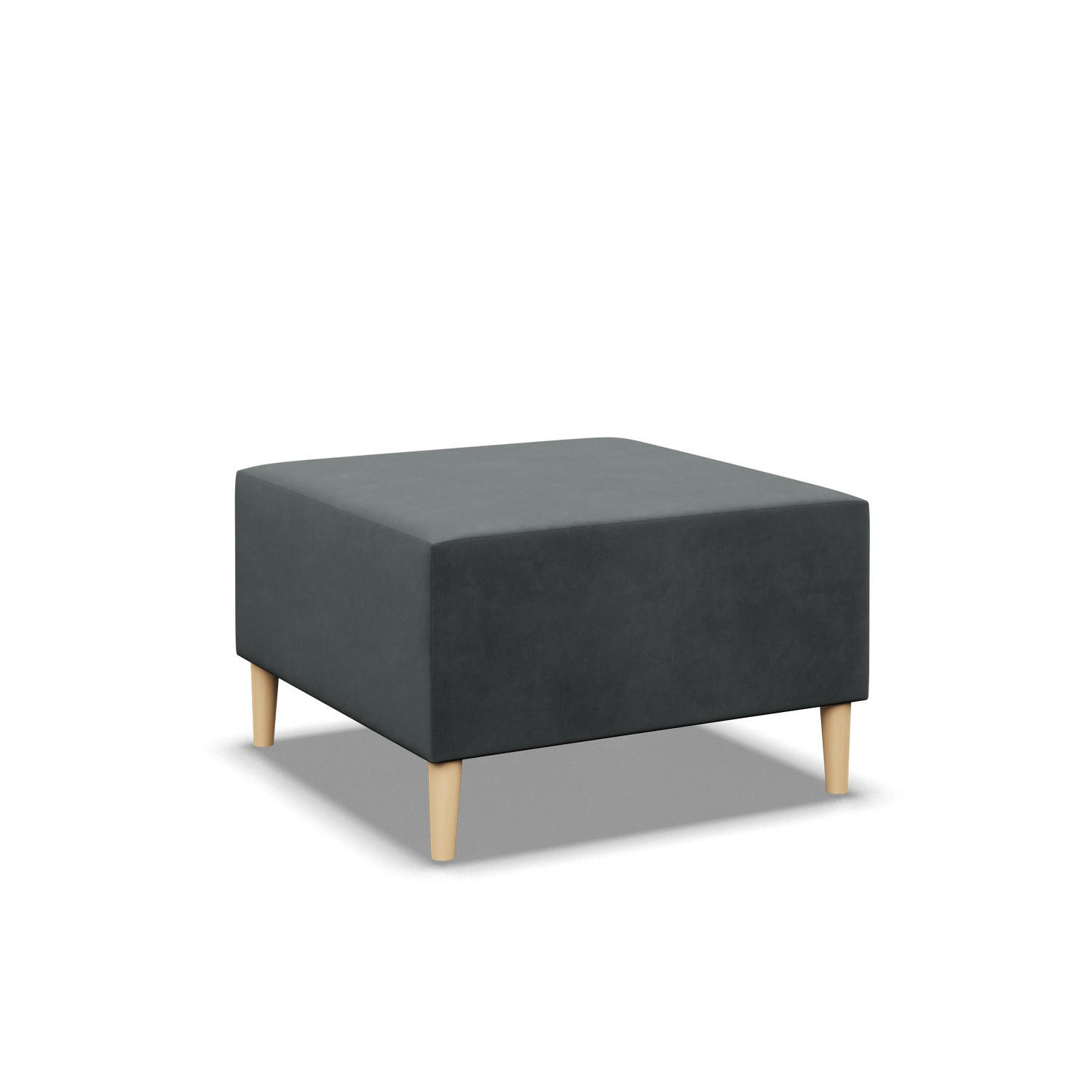 SITZPOUF 70 X 70 BLANK, Dunkelgrau - Dunkelgrau, Textil (71/40/71cm)